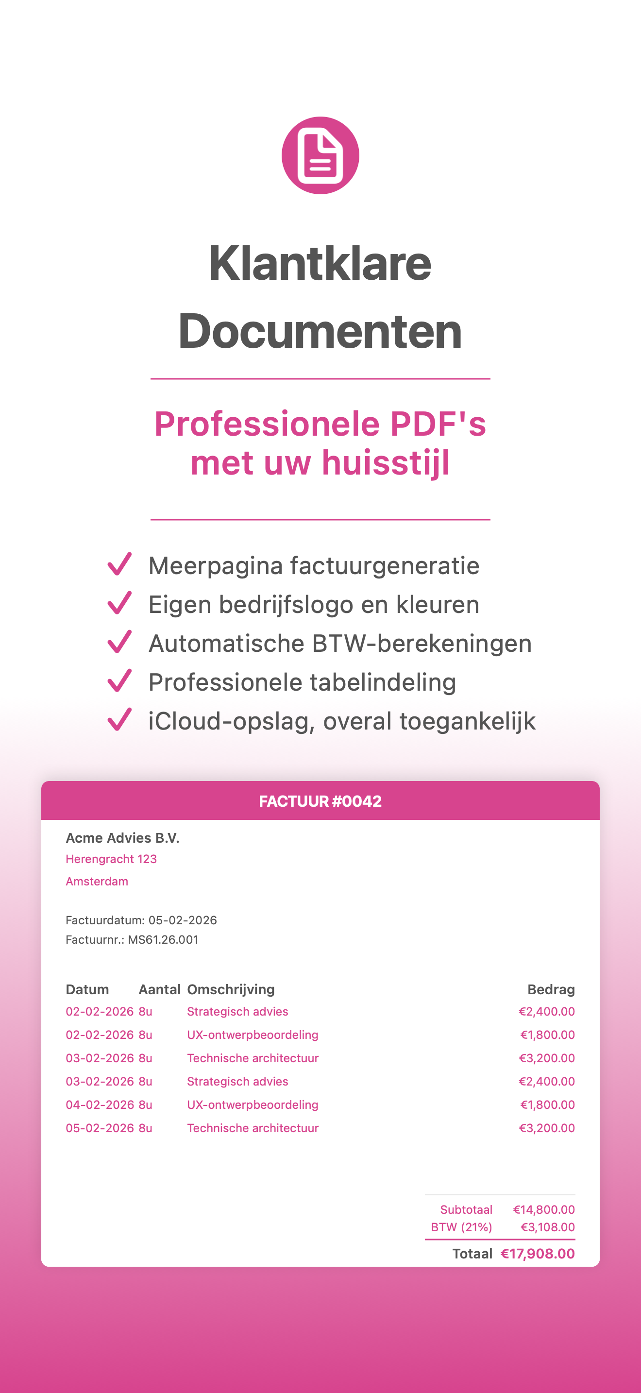 Maak je eerste factuur